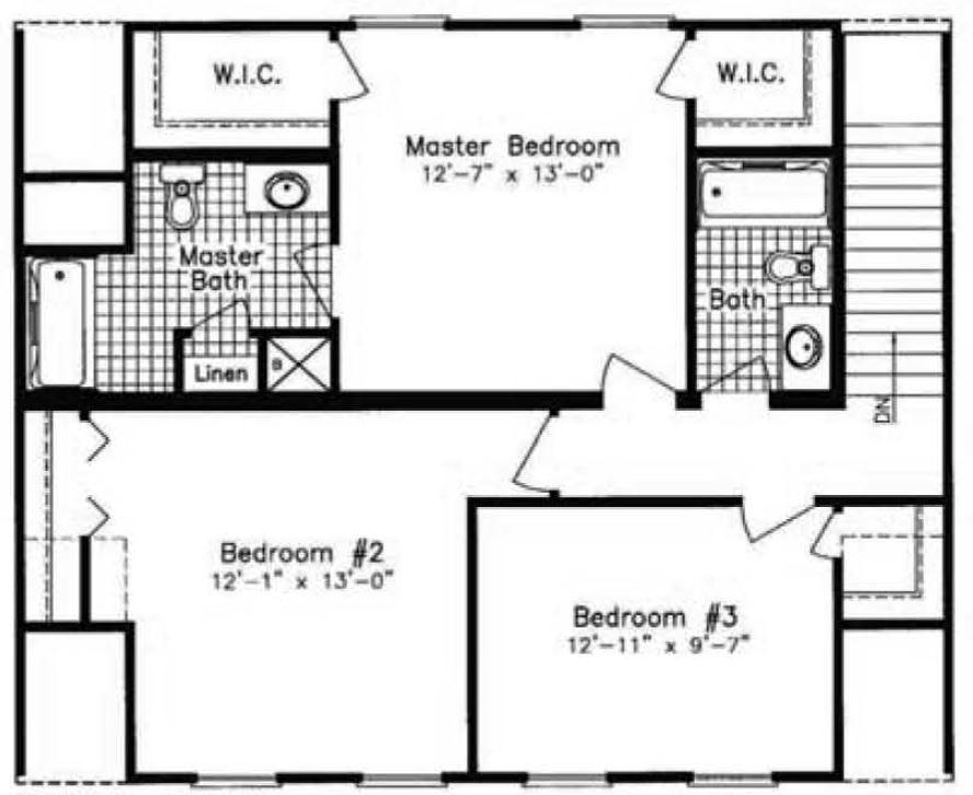 Piedmont NNA 1774 Square Foot Cape Floor Plan